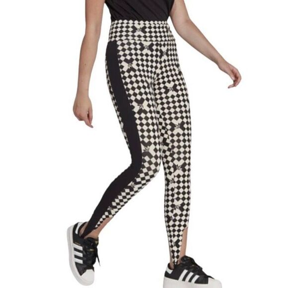 Adidas Ski Chic Allover Print Women's Original Stirrup Tight Leggings Size S New - Picture 2 of 11